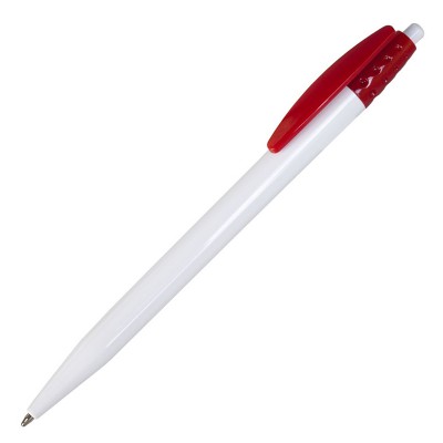 Ручка шариковая,  бело-красная