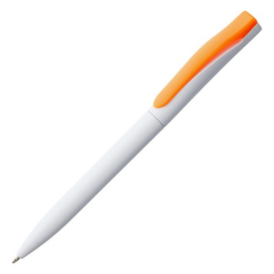 Ручка шариковая бело-оранжевая