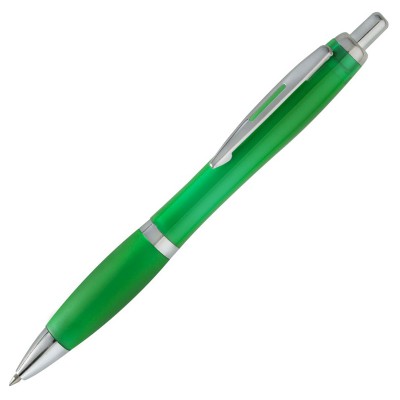 Ручка шариковая, пластик/металл, зеленая зеленый