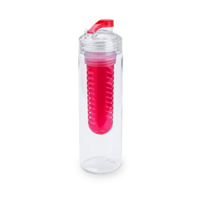 Бутылка для воды, с контейнером для ягод и фруктов, 700мл прозрачный, красный