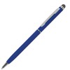 Ручка шариковая, покрытие софт-тач, со стилусом, синяя синий, серебристый