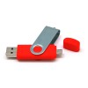 Флешка 16 Гб с дополнительным разъемом Micro USB, красный