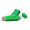 Флешка 16 Гб с дополнительным разъемом Micro USB,  зеленый