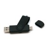 Флешка 16 Гб с дополнительным разъемом Micro USB,  черный
