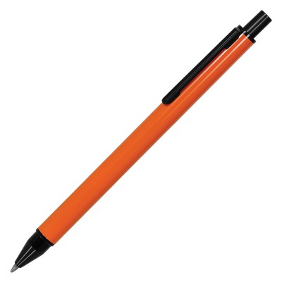 Ручка шариковая, металл,  оранжевая