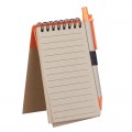 Блокнот на кольцах 7,6x13,4см Eco Note с ручкой, оранжевый