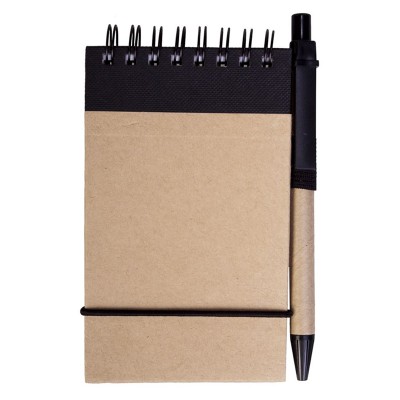 Блокнот на кольцах 7,6x13,4см Eco Note с ручкой, черный
