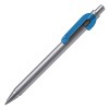 Ручка шариковая, серебристая с голубой отделкой