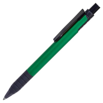 Ручка с прорезиненной поверхностью зеленый, черный.