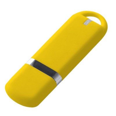 Флешка, пластик софт-тач, желтая, 8 Гб