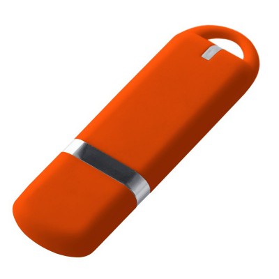 Флешка, пластик софт-тач, оранжевая, 8 Гб