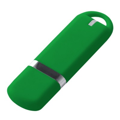Флешка, пластик софт-тач, зеленая, 8 Гб