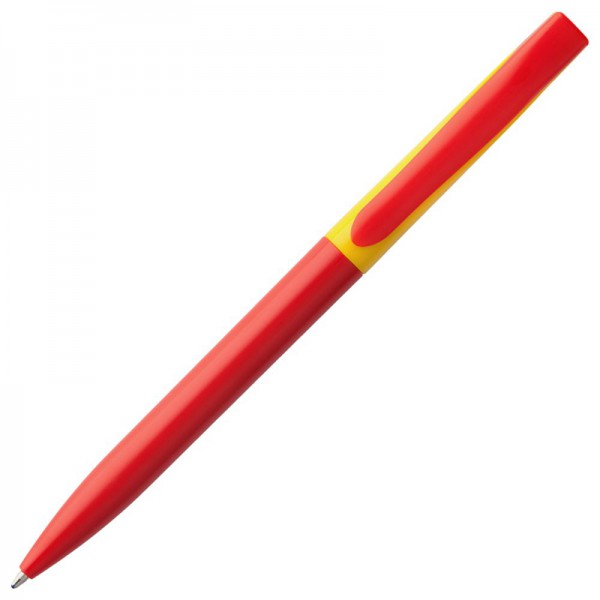 Ручка шариковая красно-желтая