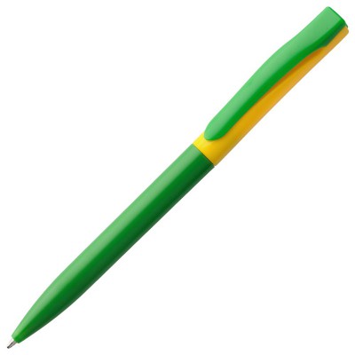Ручка шариковая зелено-желтая