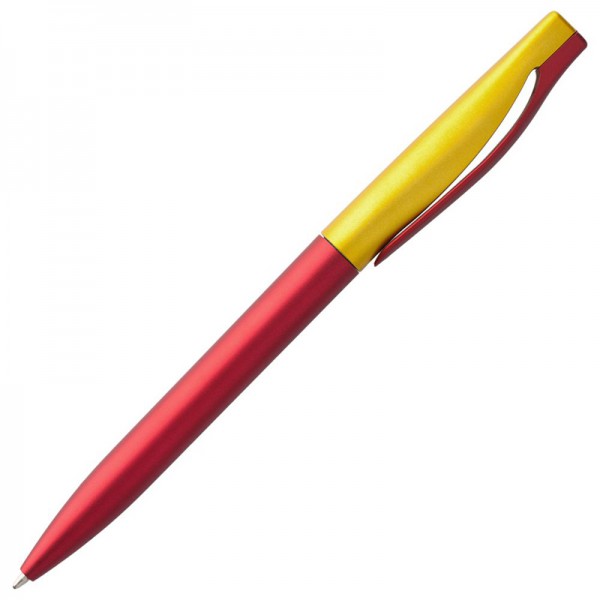 Ручка шариковая, красно-желтая