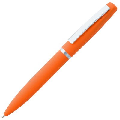 Ручка шариковая, покрытие софт-тач, оранжевая
