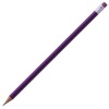 Карандаш фиолетовый трехгранный, с ластиком, 19х0, 7см