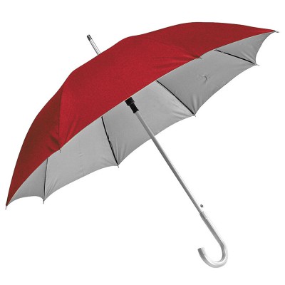 Зонт-трость полуавтомат, красный/серебро, 103см