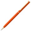 Ручка шариковая, оранжевая с золотистой отделкой