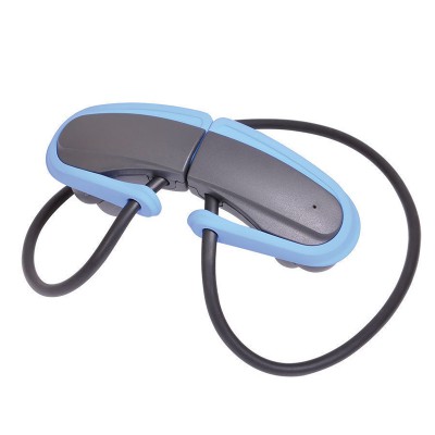 Наушники bluetooth серые с голубой отделкой