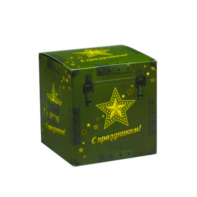 Коробка для кружки, картон, 105х105х110мм тёмно-зелёный