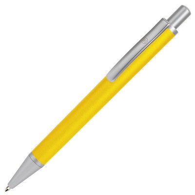 Ручка шариковая, жёлтая, серая