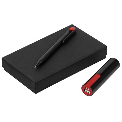 Набор: ручка и зарядное устройство 2200мАh, красный чёрно-красный