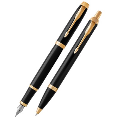 Набор: перьевая и шариковая ручка Parker IM Core Black GT чёрный, золото