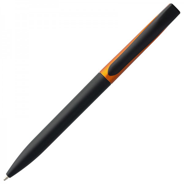 Ручка шариковая, чёрно-оранжевая