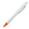 Ручка шариковая, белая с оранжевой отделкой