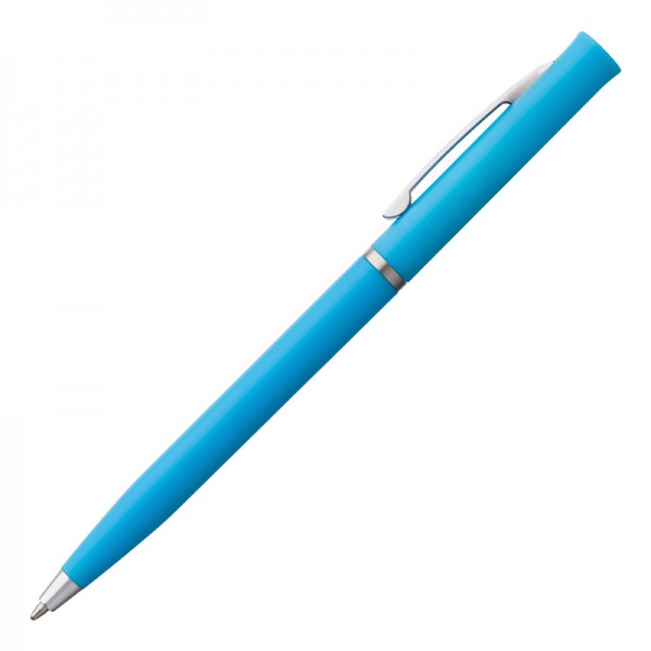 Ручка шариковая, пластик/металл, серебристый/голубой