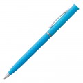 Ручка шариковая, пластик/металл, серебристый/голубой