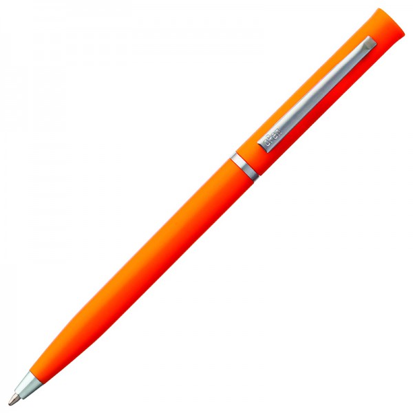 Ручка шариковая, пластик/металл, серебристый/оранжевый
