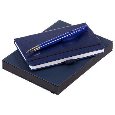 Набор: ежедневник, ручка синий