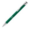 Ручка шариковая, зеленая, серебристая отделка
