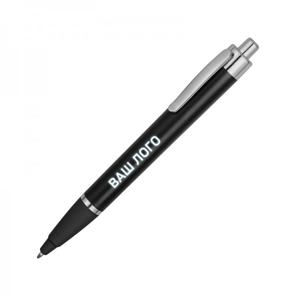 Ручка пластиковая шариковая с подсветкой черный, серебристый