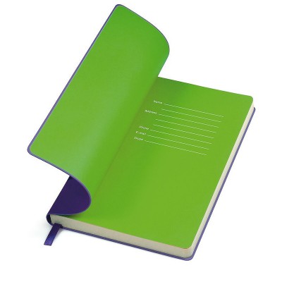 Бизнес-блокнот, формат А5, в линейку, фиолетовый/зеленый