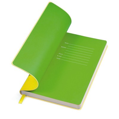 Бизнес-блокнот, формат А5, в линейку, желтый/зеленый