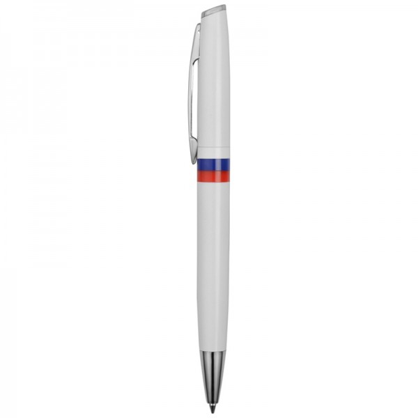 Ручка пластиковая шариковая "Триколор" белый/синий/красный