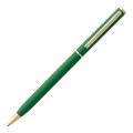 Ручка шариковая, зеленая с золотистой отделкой зеленый