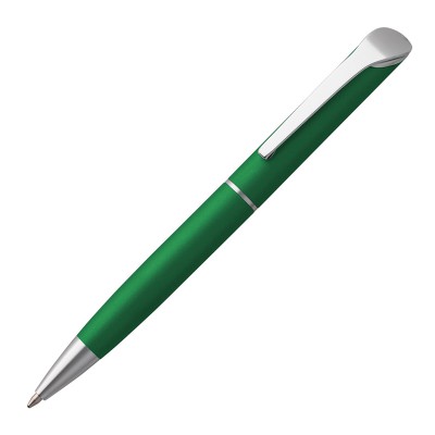 Ручка шариковая, зеленая, поворотный механизм