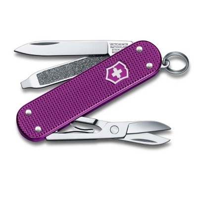 Нож-брелок VICTORINOX Classic Alox, фиолетовый