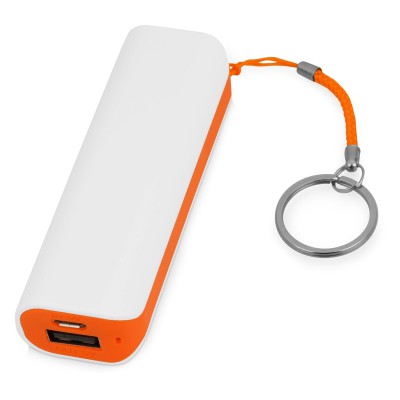 Портативное зарядное устройство, 2000 mAh белый/оранжевый