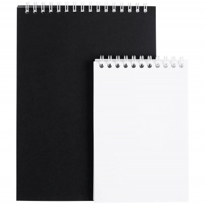Блокнот 15х21см в клетку, черный