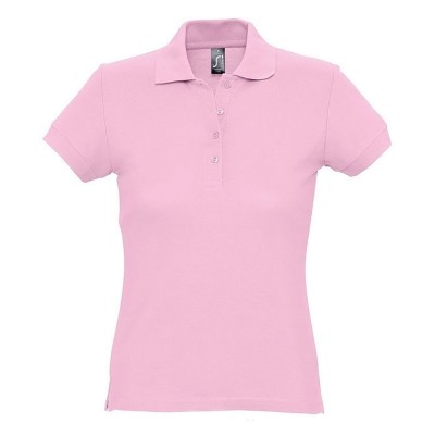 Рубашка-поло женская, 170г/м2, розовая