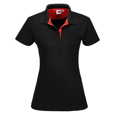 Рубашка поло женская 180 г/м2 черный/красный
