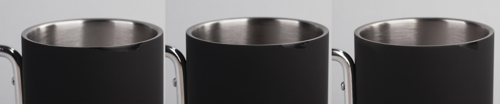 Кружка с карабином, металл, 0,3 л.,  покрытие soft touch,  черный