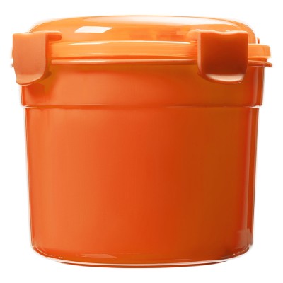 Ланчбокс пластик, высота 11,5 см, диаметр 13 см, оранжевый