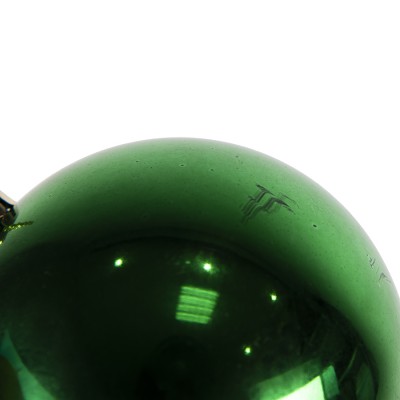 Елочный шар 8см пластик, глянцевый, зеленый