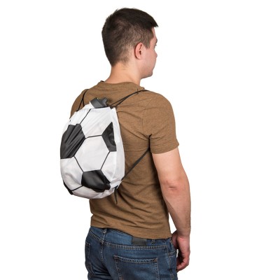 Рюкзак для обуви/мяча "Футбольный мяч", полиэстер, белый